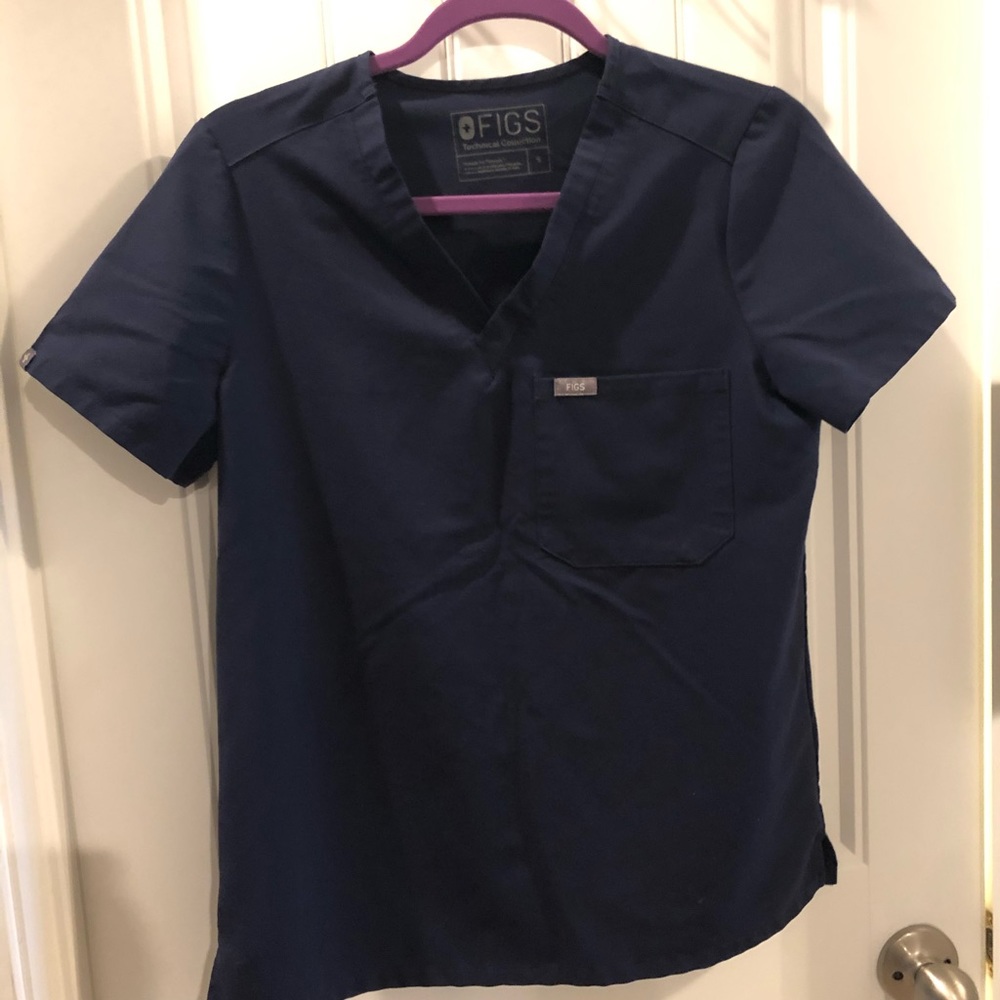 Figs Catrina Scrub Top Navy